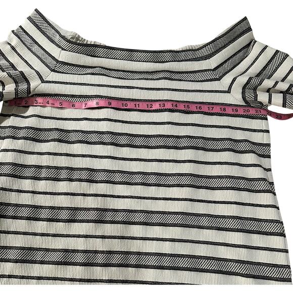 1.STATE Womens Ruched Sleeve Off the Shoulder Blouse, White - XL - Picture 4 of 7